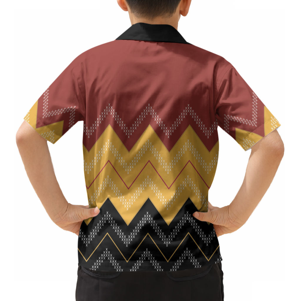 Kaokao Maori Tukutuku Inspired New Zealand Kid Hawaiian Shirt LT14 - Polynesian Pride