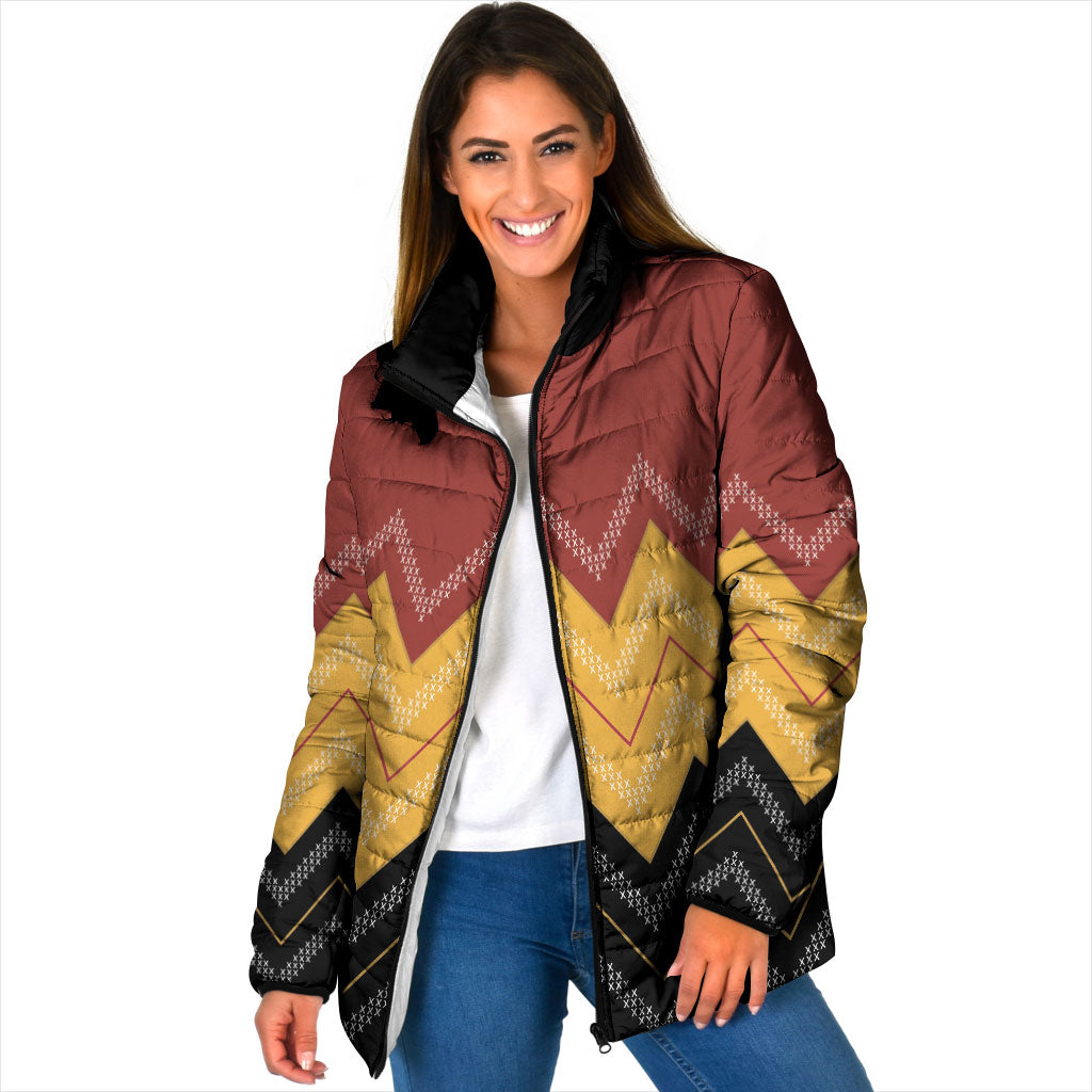 Kaokao Maori Tukutuku Inspired New Zealand Padded Jacket LT14 Women Multicolor - Polynesian Pride
