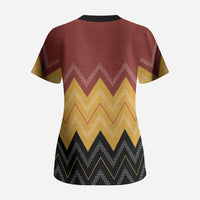Kaokao Maori Tukutuku Inspired New Zealand Scrub Top LT14 - Polynesian Pride