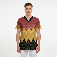 Kaokao Maori Tukutuku Inspired New Zealand Scrub Top LT14 - Polynesian Pride