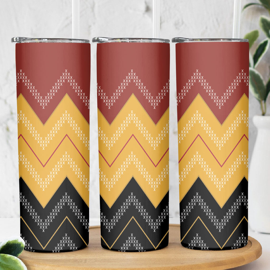 Kaokao Maori Tukutuku Inspired New Zealand Skinny Tumbler LT14 - Polynesian Pride