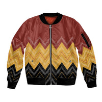 Kaokao Maori Tukutuku Inspired New Zealand Sleeve Zip Bomber Jacket LT14 Unisex Multicolor - Polynesian Pride