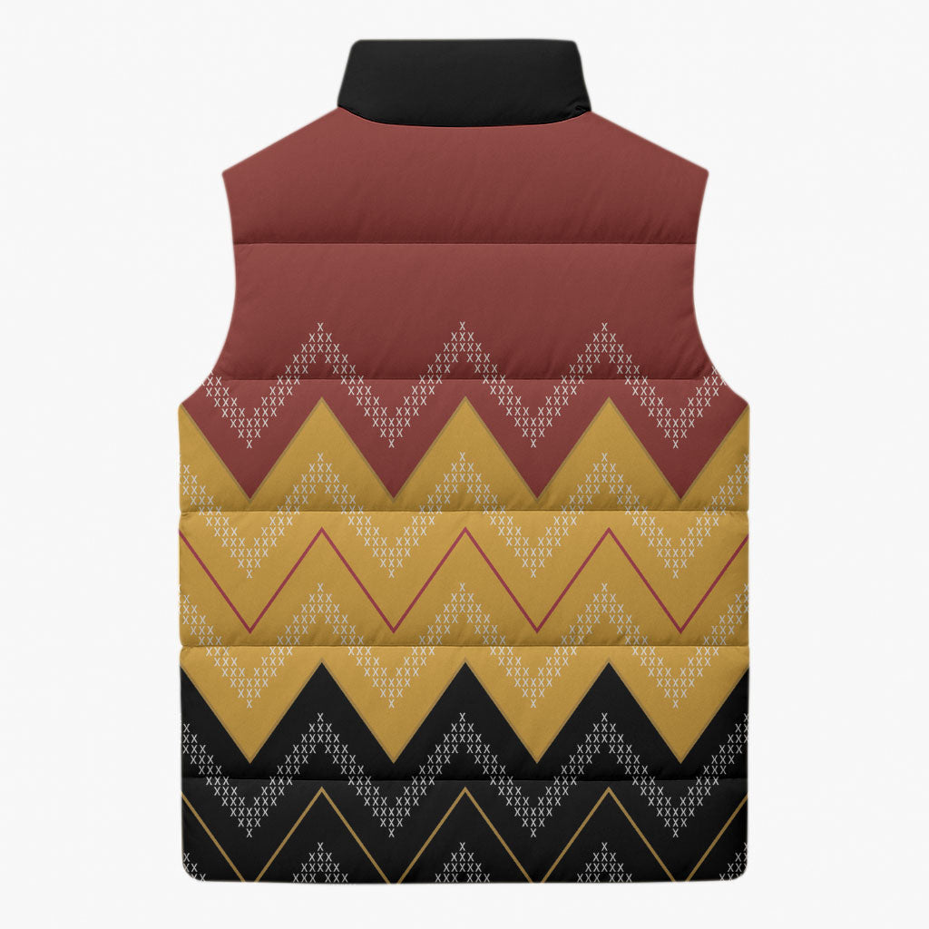 Kaokao Maori Tukutuku Inspired New Zealand Sleeveless Puffer Jacket LT14 - Polynesian Pride