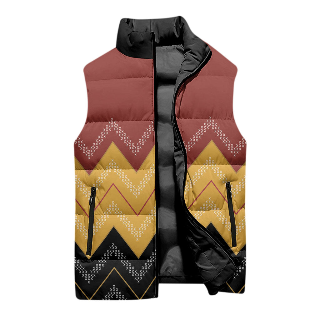 Kaokao Maori Tukutuku Inspired New Zealand Sleeveless Puffer Jacket LT14 - Polynesian Pride