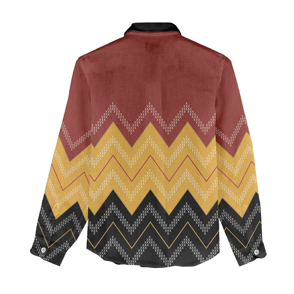 Kaokao Maori Tukutuku Inspired New Zealand Women Casual Shirt