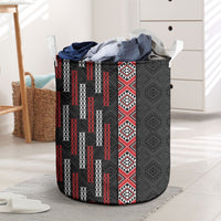 Roimata Toroa Maori Taniko Inspired New Zealand Laundry Basket LT14 Black - Polynesian Pride