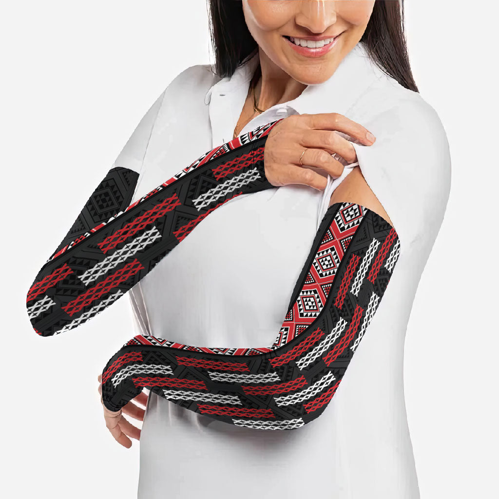Roimata Toroa Maori Taniko Inspired New Zealand Arm Sleeves LT14 - Polynesian Pride