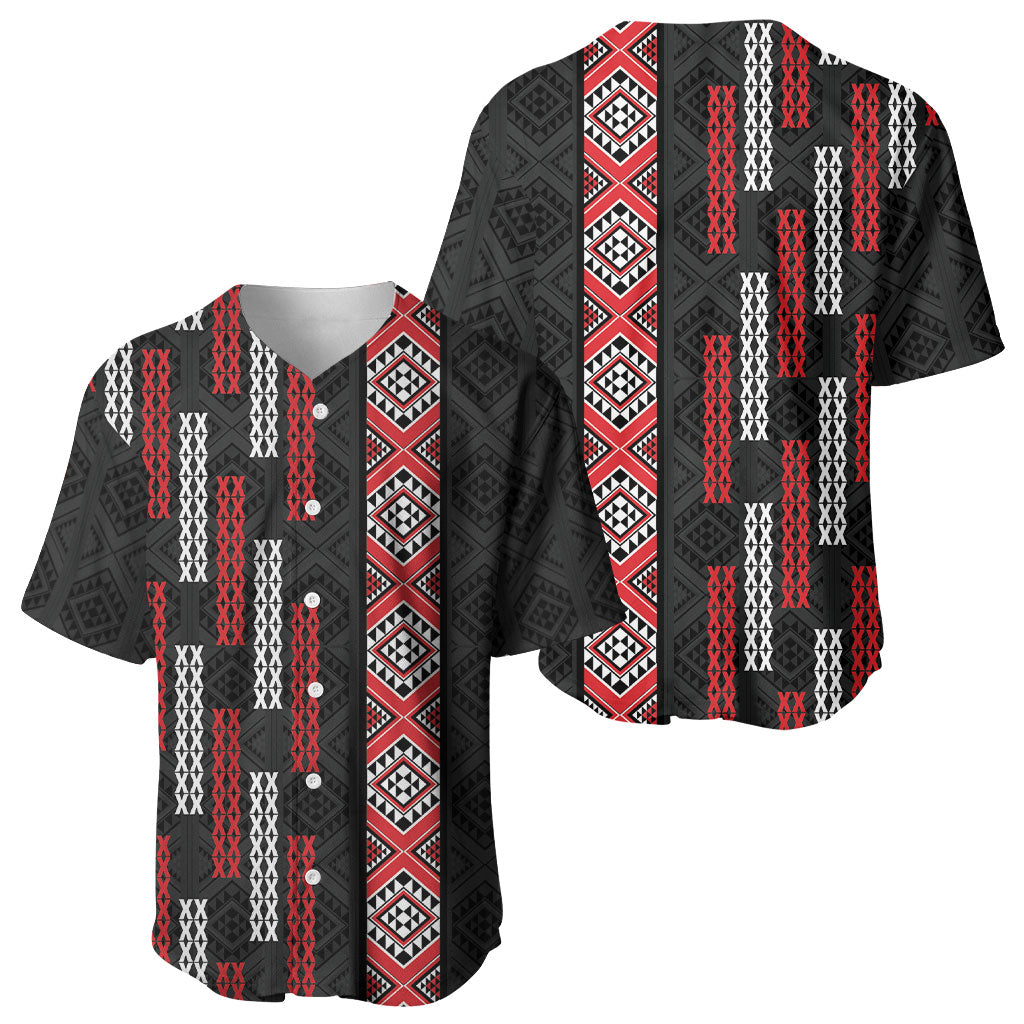 Roimata Toroa Maori Taniko Inspired New Zealand Baseball Jersey LT14 - Polynesian Pride