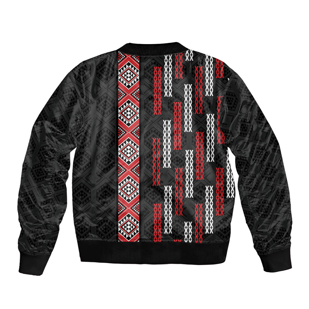 Roimata Toroa Maori Taniko Inspired New Zealand Bomber Jacket LT14 - Polynesian Pride