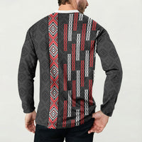 Roimata Toroa Maori Taniko Inspired New Zealand Button Sweatshirt LT14 - Polynesian Pride