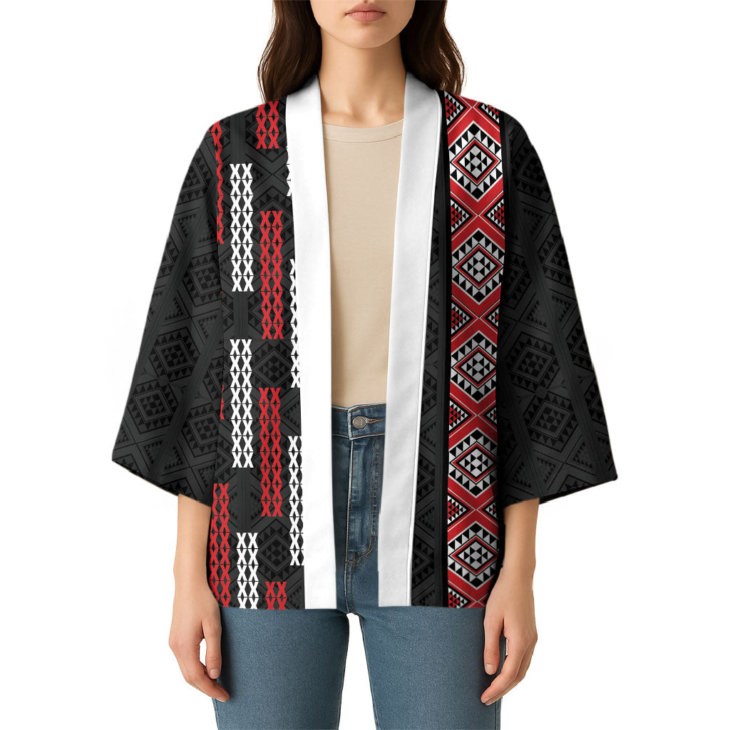Roimata Toroa Maori Taniko Inspired New Zealand Kimono LT14 - Polynesian Pride