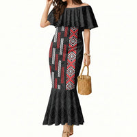 Roimata Toroa Maori Taniko Inspired New Zealand Mermaid Dress LT14 Women Black - Polynesian Pride