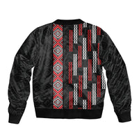 Roimata Toroa Maori Taniko Inspired New Zealand Sleeve Zip Bomber Jacket LT14 - Polynesian Pride