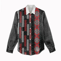 Roimata Toroa Maori Taniko Inspired New Zealand Women Casual Shirt
