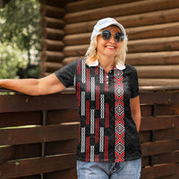 Roimata Toroa Maori Taniko Inspired New Zealand Women Polo Shirt LT14 - Polynesian Pride