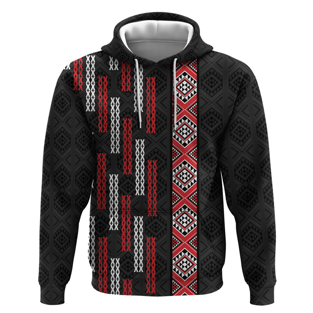 Roimata Toroa Maori Taniko Inspired New Zealand Zip Hoodie LT14 Pullover Hoodie Black - Polynesian Pride