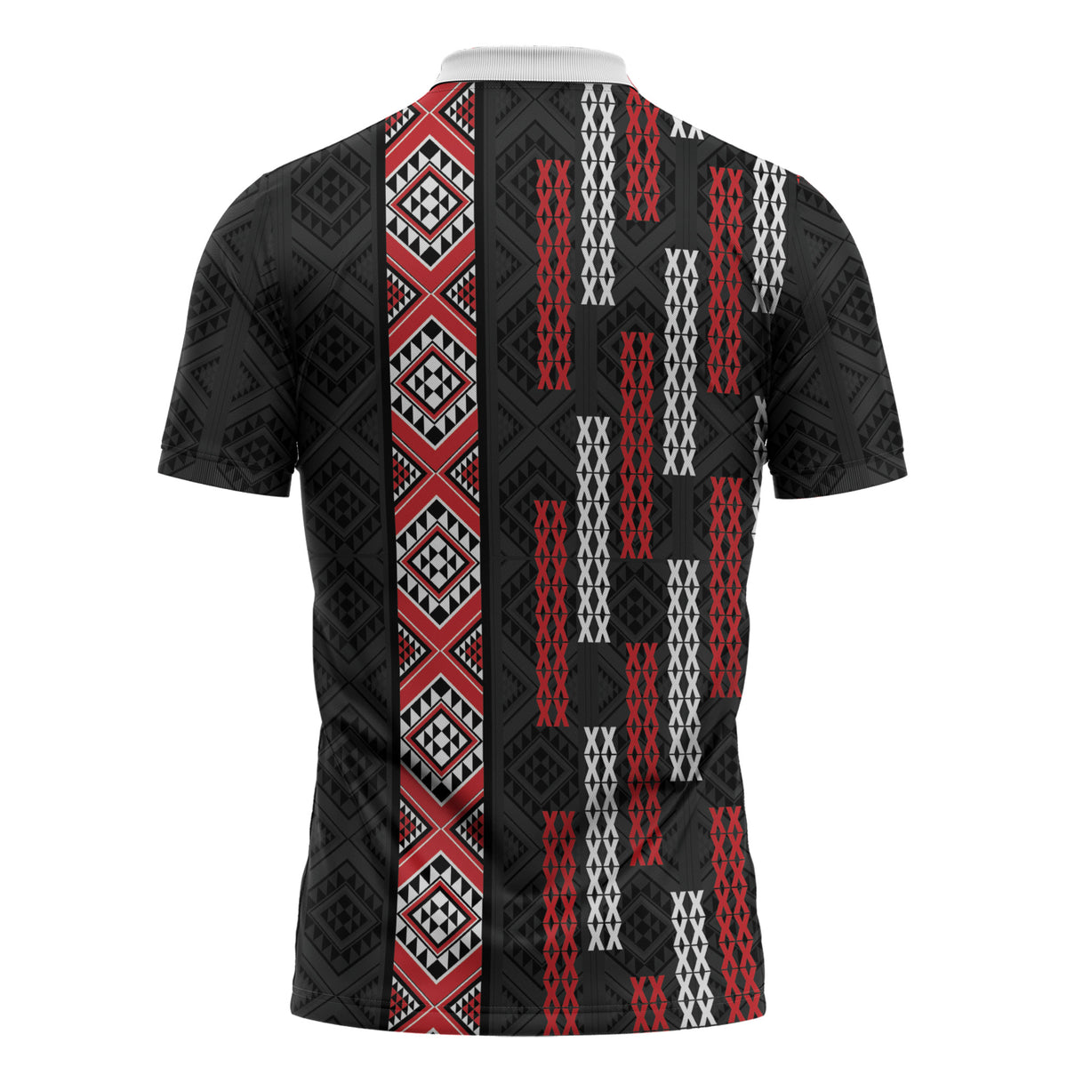 Roimata Toroa Maori Taniko Inspired New Zealand Zipper Polo Shirt LT14 - Polynesian Pride