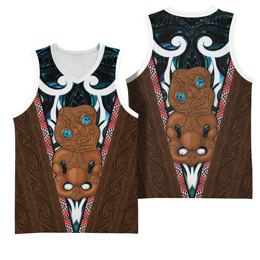 New Zealand Whakairo Basketball Jersey Tiki Maori Carving Taniko Motifs LT14 - Polynesian Pride