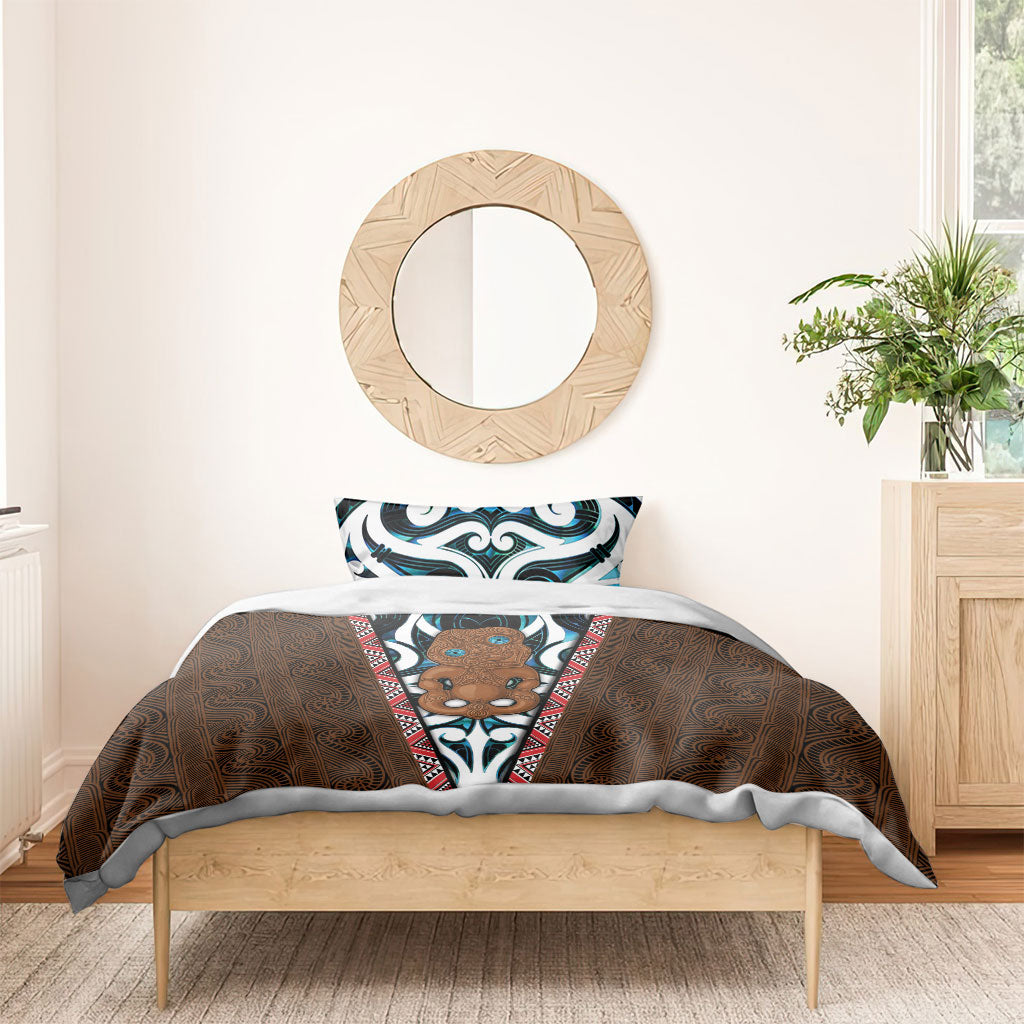 New Zealand Whakairo Bedding Set Tiki Maori Carving Taniko Motifs LT14 - Polynesian Pride