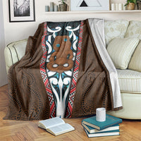 New Zealand Whakairo Blanket Tiki Maori Carving Taniko Motifs LT14 Multicolor - Polynesian Pride
