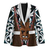 New Zealand Whakairo Blazer Tiki Maori Carving Taniko Motifs LT14 Unisex Multicolor - Polynesian Pride
