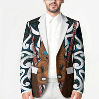 New Zealand Whakairo Blazer Tiki Maori Carving Taniko Motifs LT14 - Polynesian Pride