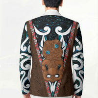 New Zealand Whakairo Blazer Tiki Maori Carving Taniko Motifs LT14 - Polynesian Pride
