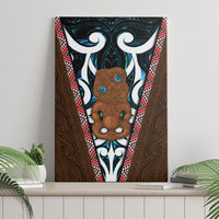 New Zealand Whakairo Canvas Wall Art Tiki Maori Carving Taniko Motifs LT14 - Polynesian Pride
