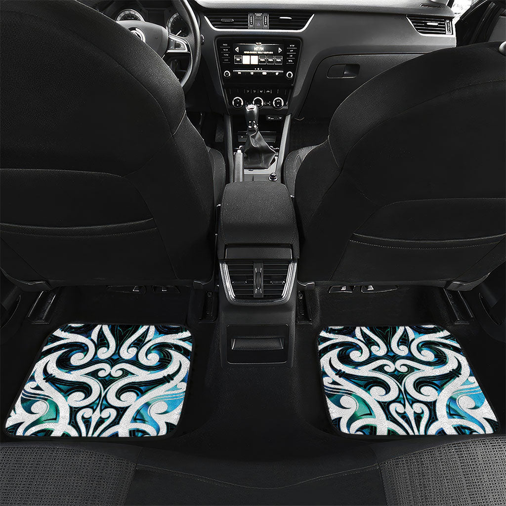 New Zealand Whakairo Car Mats Tiki Maori Carving Taniko Motifs LT14 Set 2pcs - Back Multicolor - Polynesian Pride