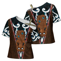 New Zealand Whakairo Cross Shoulder Shirt Tiki Maori Carving Taniko Motifs LT14 - Polynesian Pride