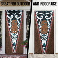 New Zealand Whakairo Door Cover Tiki Maori Carving Taniko Motifs LT14 - Polynesian Pride