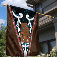 New Zealand Whakairo Garden Flag Tiki Maori Carving Taniko Motifs LT14 - Polynesian Pride