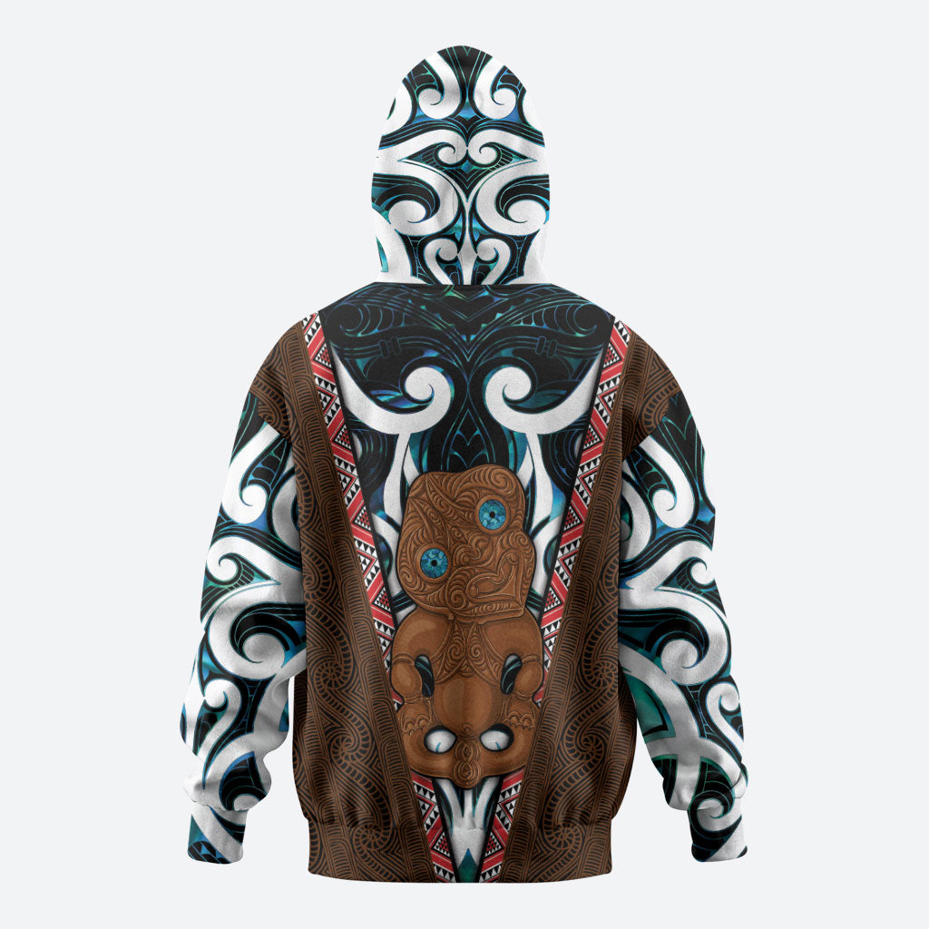 New Zealand Whakairo Hoodie Tiki Maori Carving Taniko Motifs LT14 - Polynesian Pride
