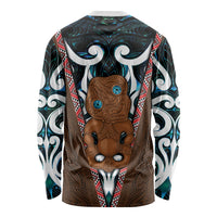 New Zealand Whakairo Long Sleeve Shirt Tiki Maori Carving Taniko Motifs LT14 - Polynesian Pride
