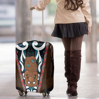 New Zealand Whakairo Luggage Cover Tiki Maori Carving Taniko Motifs LT14 - Polynesian Pride