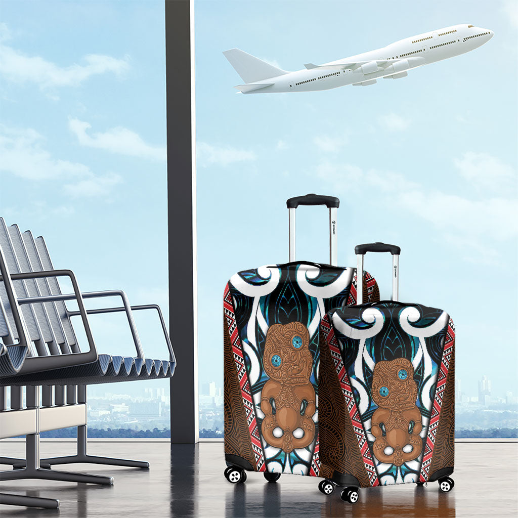 New Zealand Whakairo Luggage Cover Tiki Maori Carving Taniko Motifs LT14 - Polynesian Pride