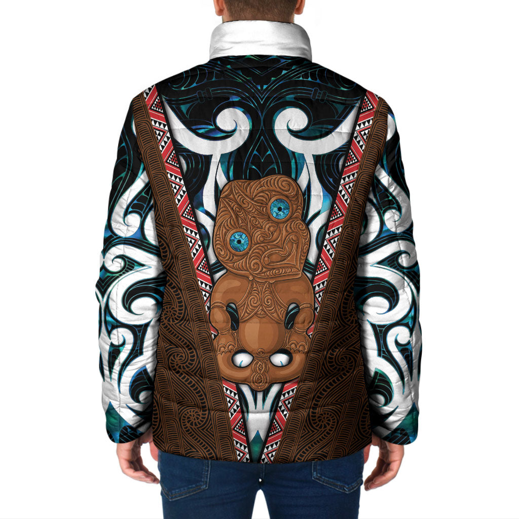 New Zealand Whakairo Padded Jacket Tiki Maori Carving Taniko Motifs LT14 - Polynesian Pride
