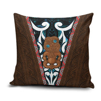 New Zealand Whakairo Pillow Cover Tiki Maori Carving Taniko Motifs LT14 Multicolor - Polynesian Pride