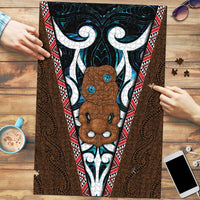 New Zealand Whakairo Puzzle Tiki Maori Carving Taniko Motifs LT14 Multicolor - Polynesian Pride