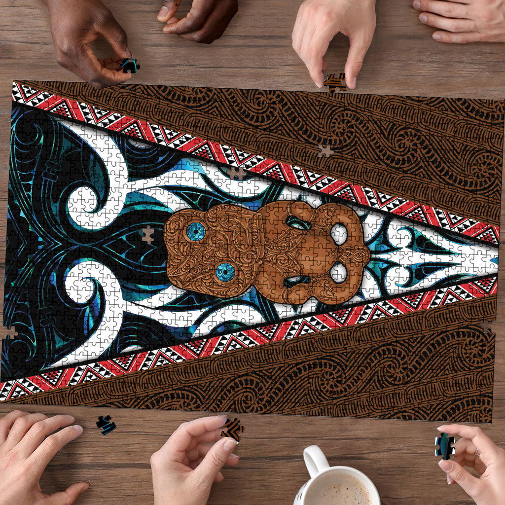 New Zealand Whakairo Puzzle Tiki Maori Carving Taniko Motifs LT14 - Polynesian Pride