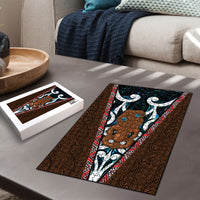 New Zealand Whakairo Puzzle Tiki Maori Carving Taniko Motifs LT14 - Polynesian Pride