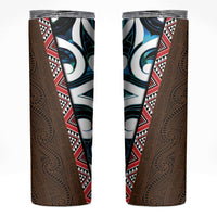 New Zealand Whakairo Skinny Tumbler Tiki Maori Carving Taniko Motifs LT14 Multicolor - Polynesian Pride