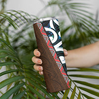 New Zealand Whakairo Skinny Tumbler Tiki Maori Carving Taniko Motifs LT14 - Polynesian Pride