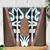New Zealand Whakairo Skinny Tumbler Tiki Maori Carving Taniko Motifs LT14 - Polynesian Pride
