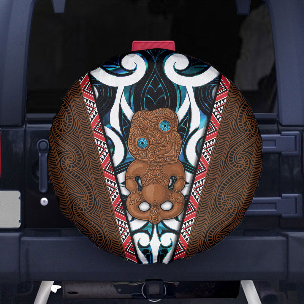 New Zealand Whakairo Spare Tire Cover Tiki Maori Carving Taniko Motifs LT14 No hole Multicolor - Polynesian Pride