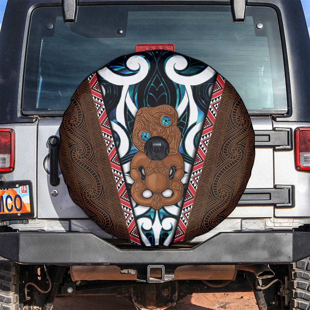 New Zealand Whakairo Spare Tire Cover Tiki Maori Carving Taniko Motifs LT14 Multicolor - Polynesian Pride