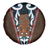 New Zealand Whakairo Spare Tire Cover Tiki Maori Carving Taniko Motifs LT14 - Polynesian Pride