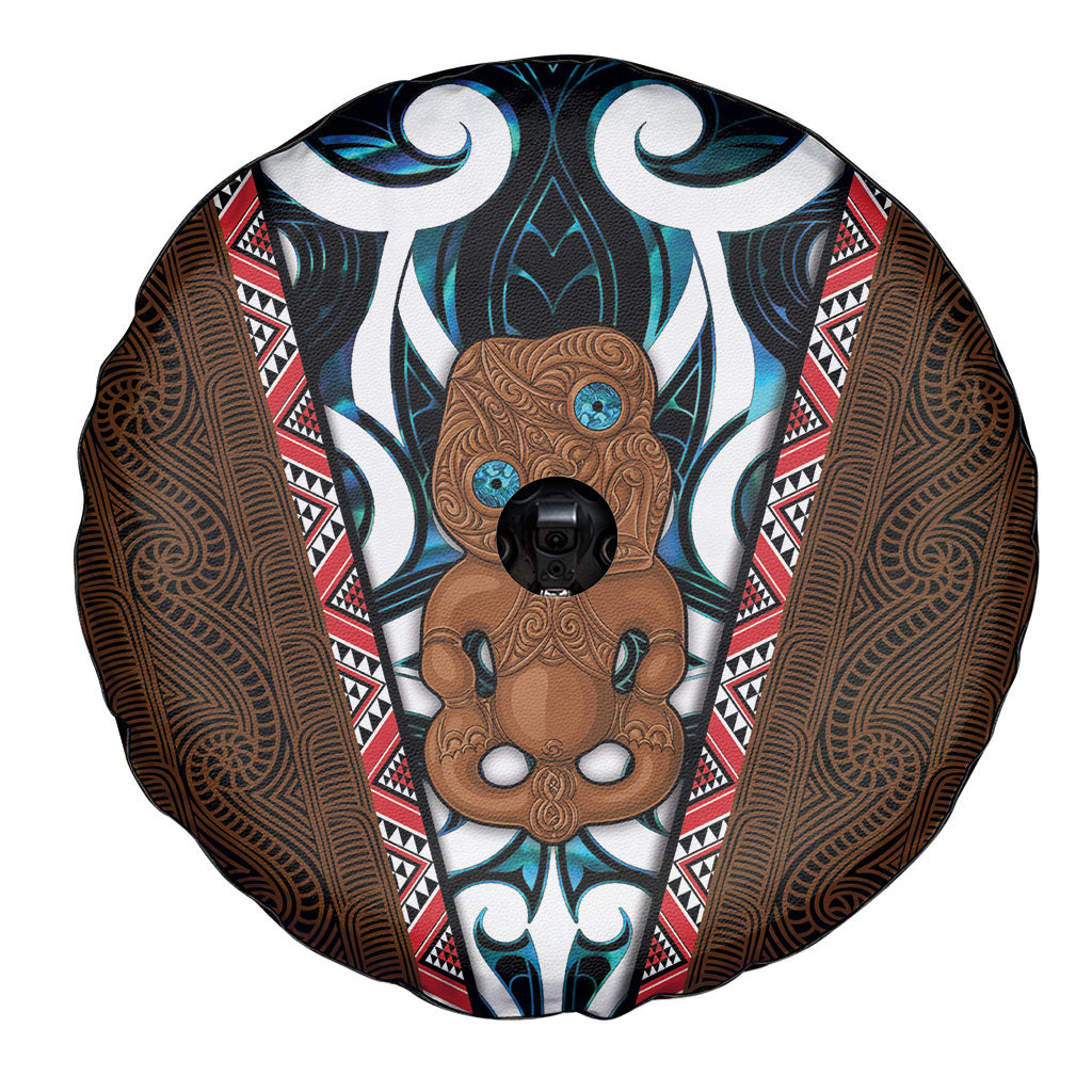 New Zealand Whakairo Spare Tire Cover Tiki Maori Carving Taniko Motifs LT14 - Polynesian Pride