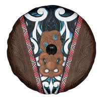 New Zealand Whakairo Spare Tire Cover Tiki Maori Carving Taniko Motifs LT14 - Polynesian Pride