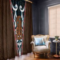 New Zealand Whakairo Window Curtain Tiki Maori Carving Taniko Motifs LT14 - Polynesian Pride